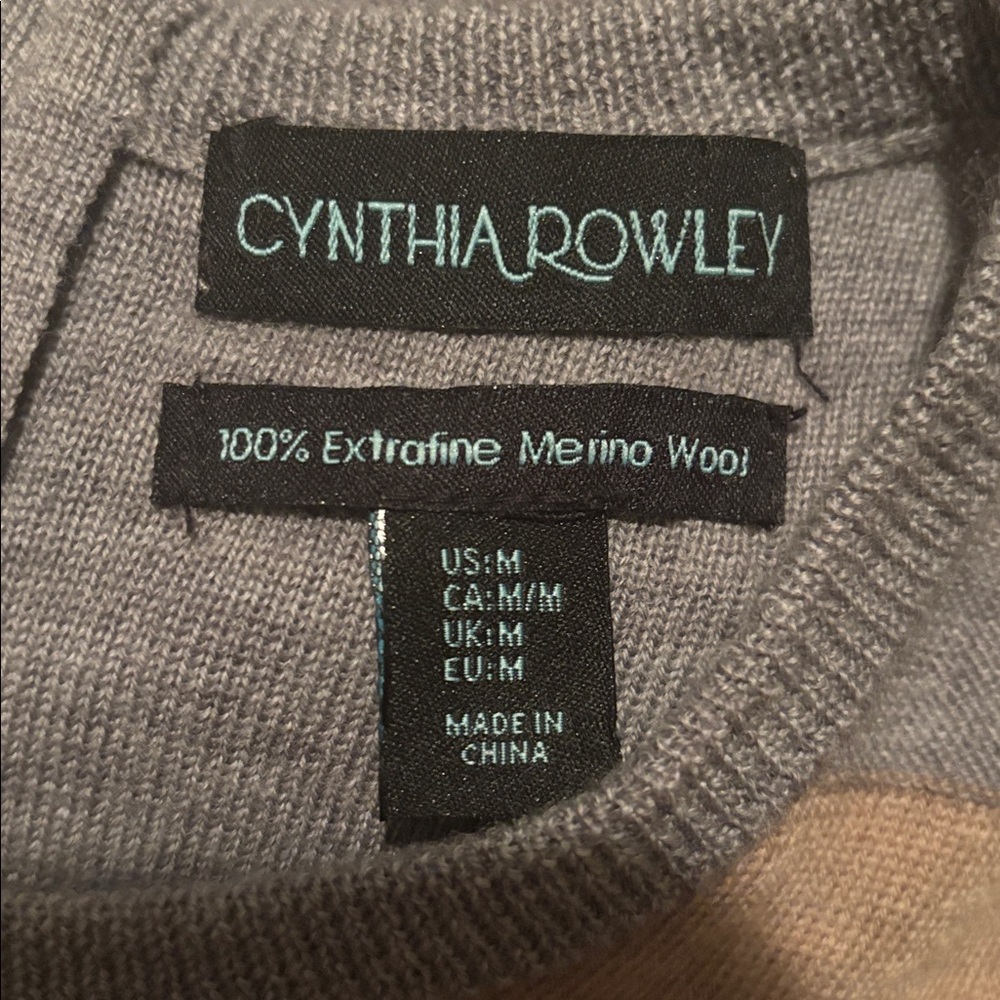 Cynthia Rowley 100% Merino Wool Two Tone Dress. Size M - Picture 4 of 5